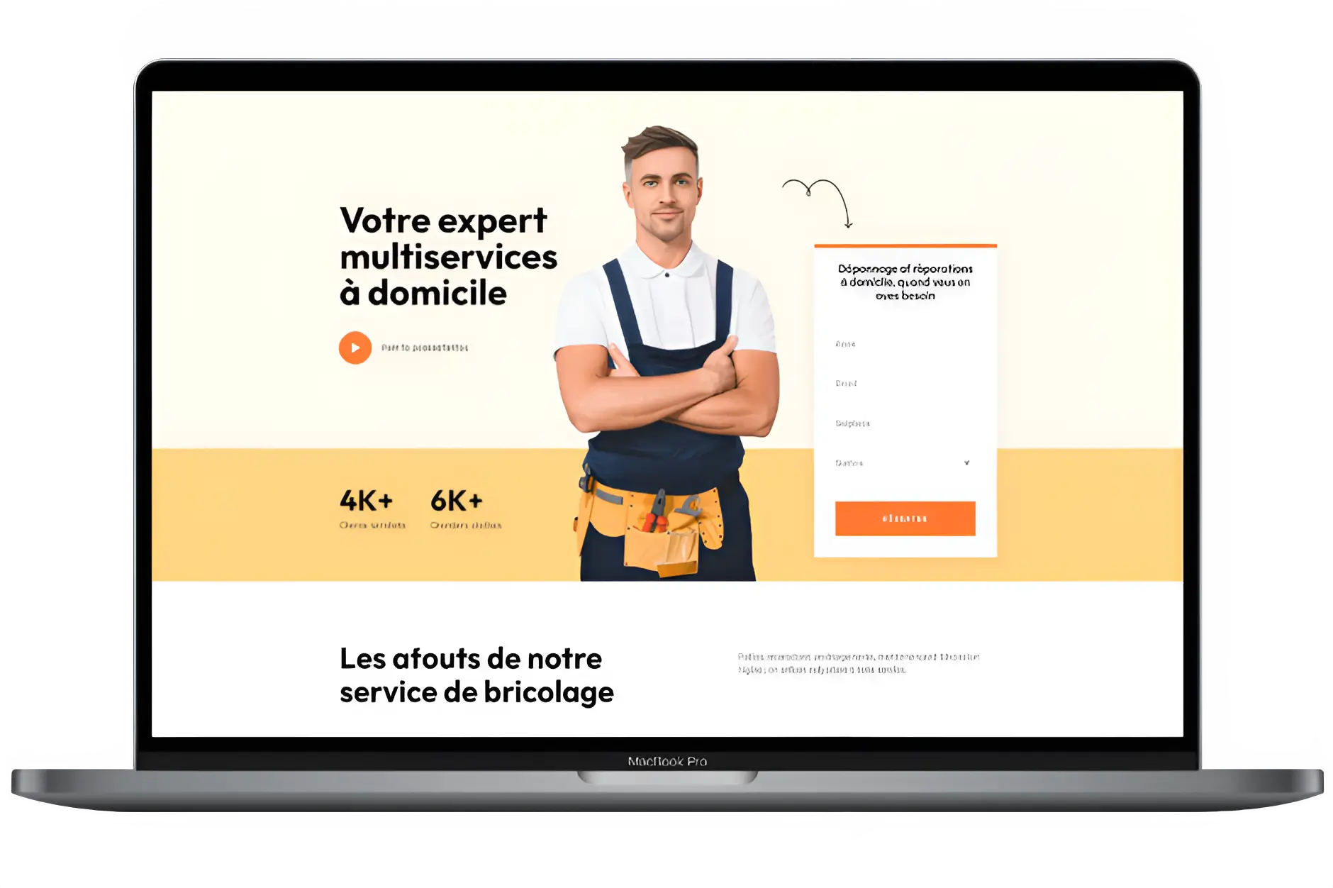 Aperçu d'un site artisan BTP livré par Barnils