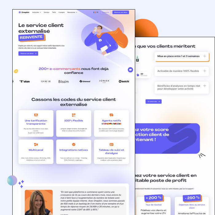 mockup of a project - french customer service