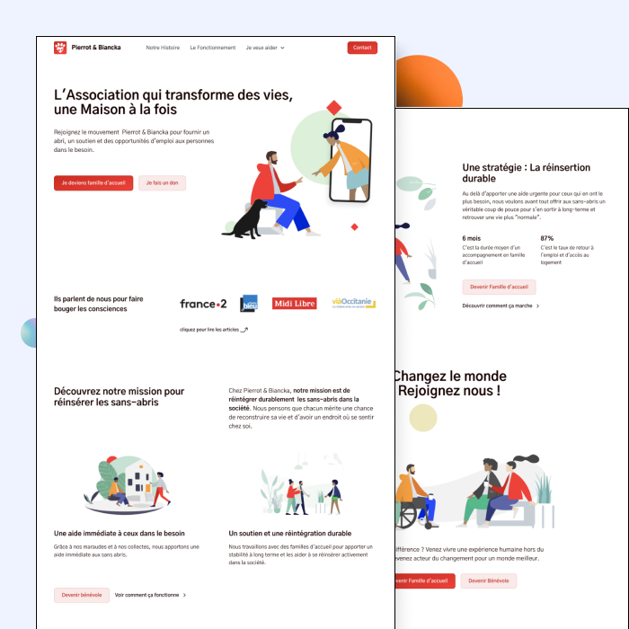 mockup of a project - french charity